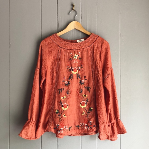 Umgee Tops - Umgee Sunset Floral Embroidered Lightweight Top